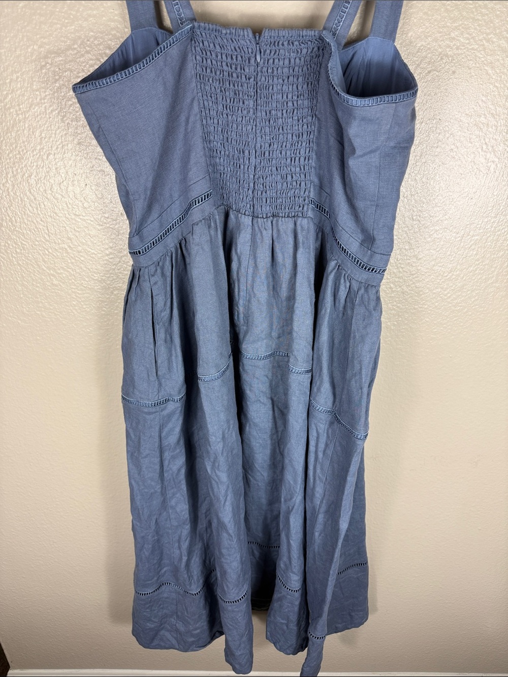 Reformation Everett Linen Dress in Cornflower Blue - Picture 10 of 10